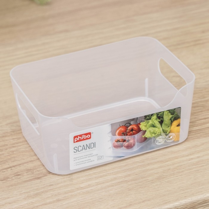 Корзина для хранения Scandi, 1,2 л, 17×12×7,5 см, цвет прозрачный Корзина для хранения Scandi, 1,2 л, 17×12×7,5 см, цвет прозрачный