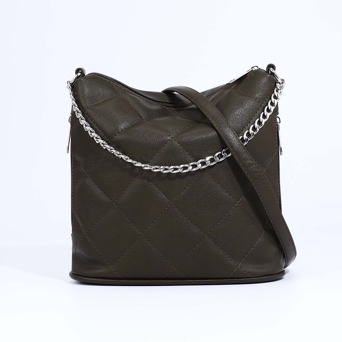 Сумка кросс-боди Janelli на молнии, наружный карман, цвет хаки Сумка кросс-боди Janelli на молнии, наружный карман, цвет хаки