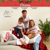 Футболка детская KAFTAN "Merry Christmas" , размер 32 (110-116), цвет белый