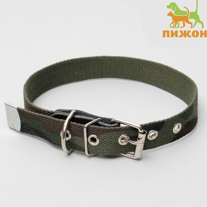 Ошейник брезентовый однослойный Ошейник брезентовый однослойный "Камуфляж", 54 х 2,5 см, ОШ 35-45 см,