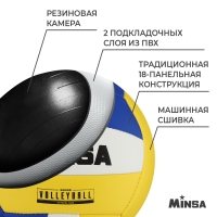 Волейбольный мяч MINSA, машинная сшивка, 18 панелей, р. 5, PVC