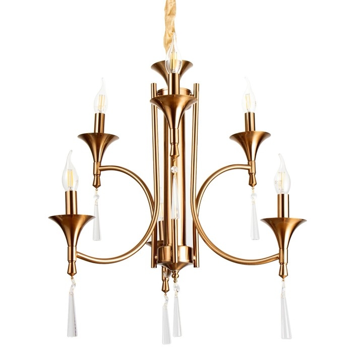 Люстра Люстра "Тронг" 6х40Вт Е14 латунь 58х58х61 см BayerLux