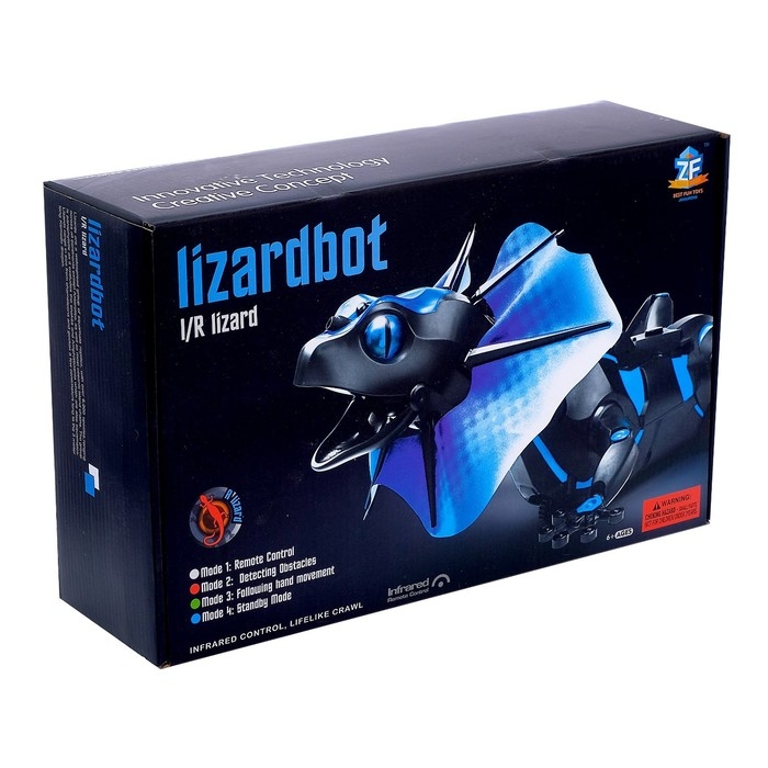 Робот «Ящерица», на пульте управления, интерактивный: звук, свет, на батарейках