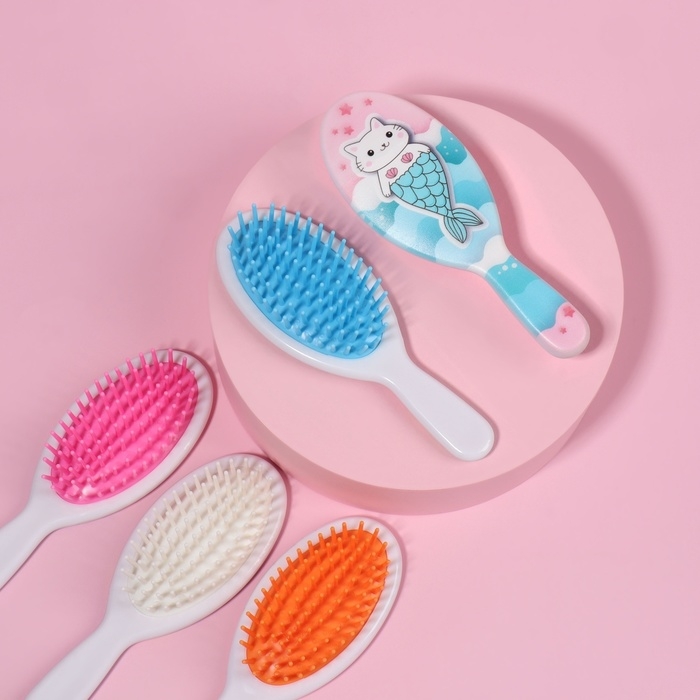 Расчёска-мини массажная, 4,5 &times; 13 см, цвет МИКС