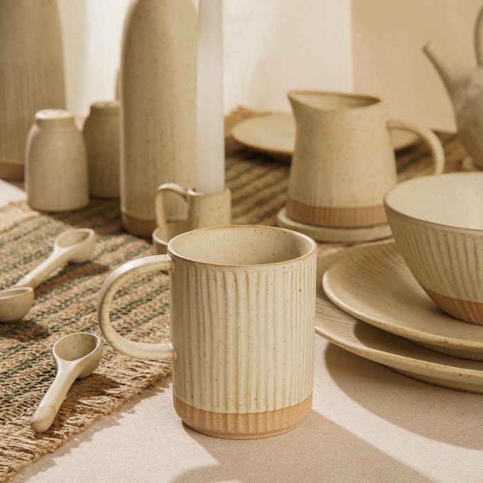 Набор кружек керамических SL Home «Виенто», 350 мл, цвет бежевый Набор кружек керамических SL Home «Виенто», 350 мл, цвет бежевый