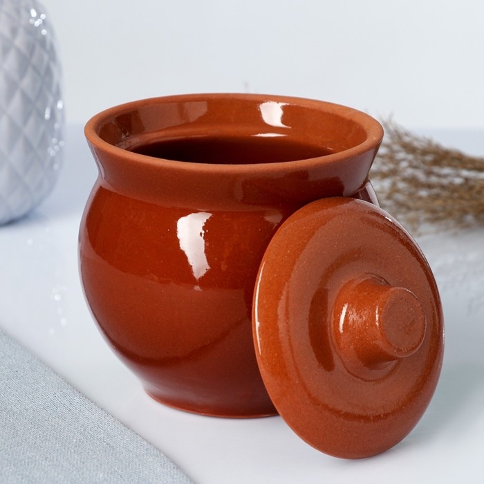 Горшок керамический для запекания  Горшок керамический для запекания "Аппетитный" с подставкой / 0,35 л