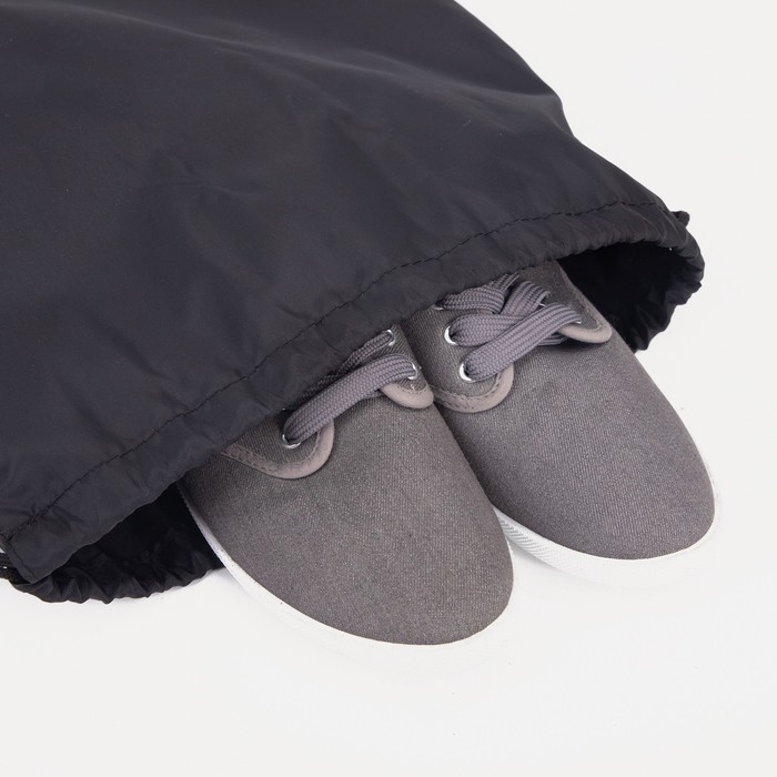 Мешок для обуви на шнурке, &laquo;ЗФТС&raquo;, светоотражающая полоса, цвет чёрный