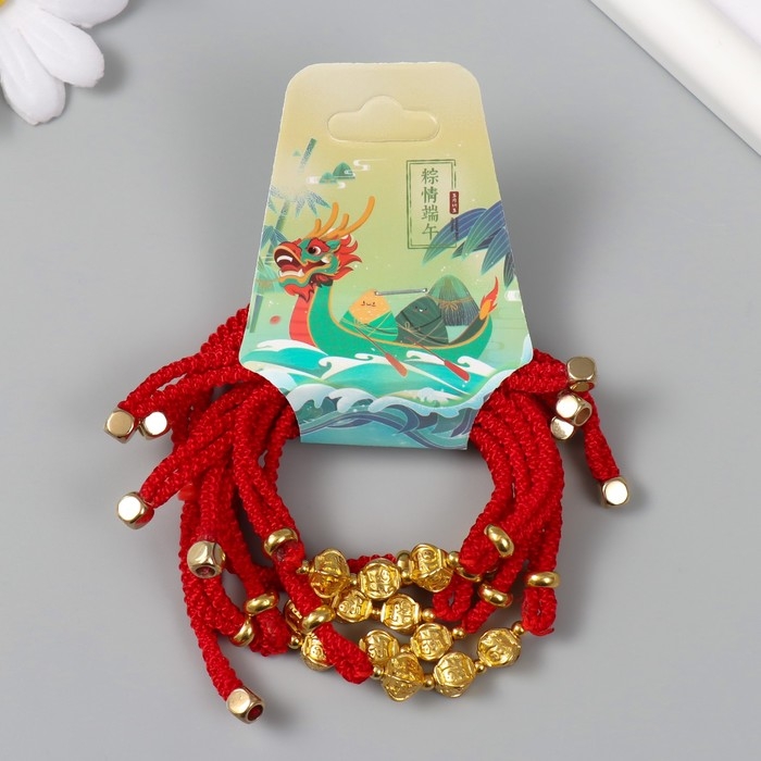 Браслет фен-шуй Браслет фен-шуй "Китайские фонарики" регулируемая длина