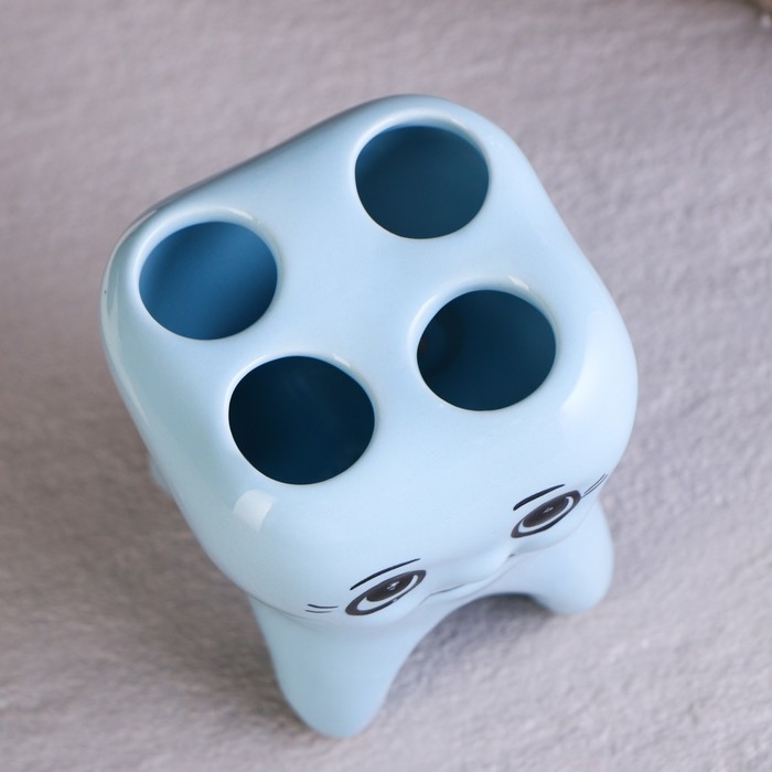 Стакан под зубную щетку Стакан под зубную щетку "Зуб" голубой