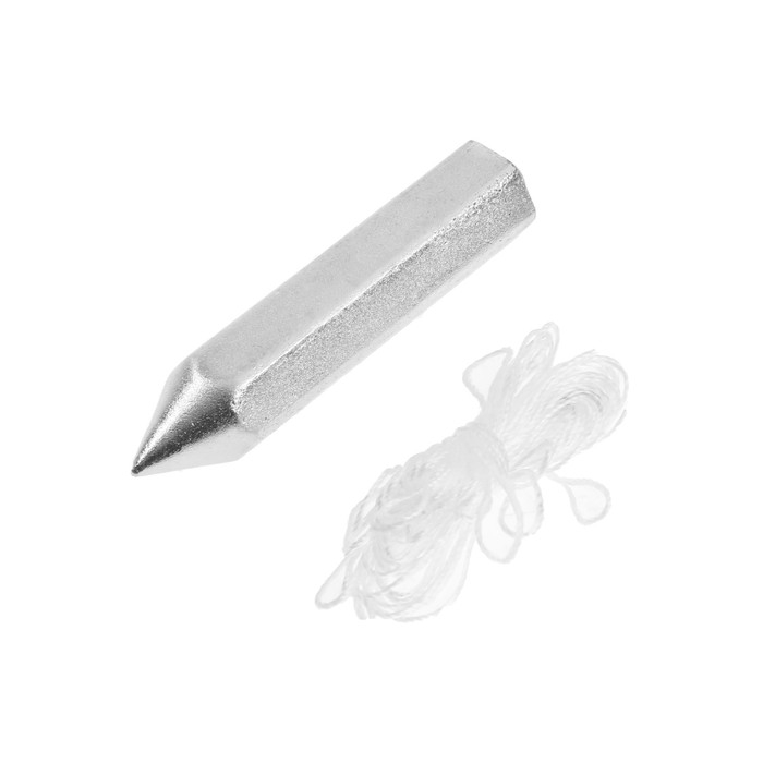 Отвес цилиндрический ТУНДРА, шнур 5 метров, 100 г Отвес цилиндрический ТУНДРА, шнур 5 метров, 100 г