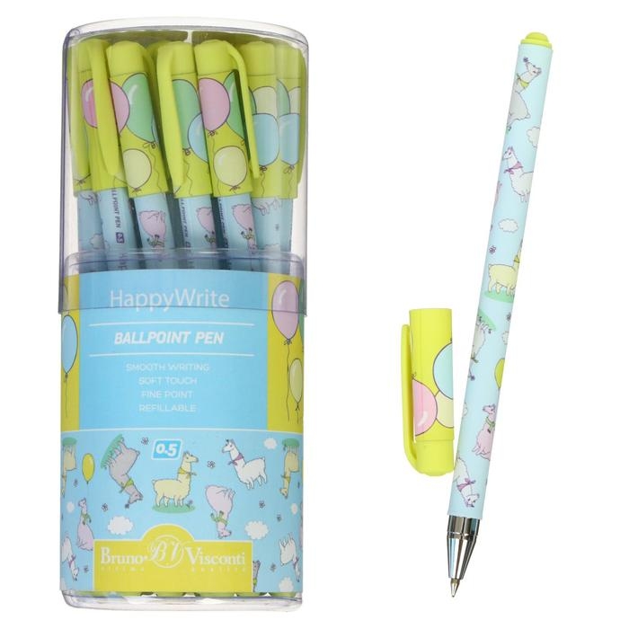 Ручка шариковая HappyWrite Ручка шариковая HappyWrite "Ламы", 0,5 мм, синие чернила