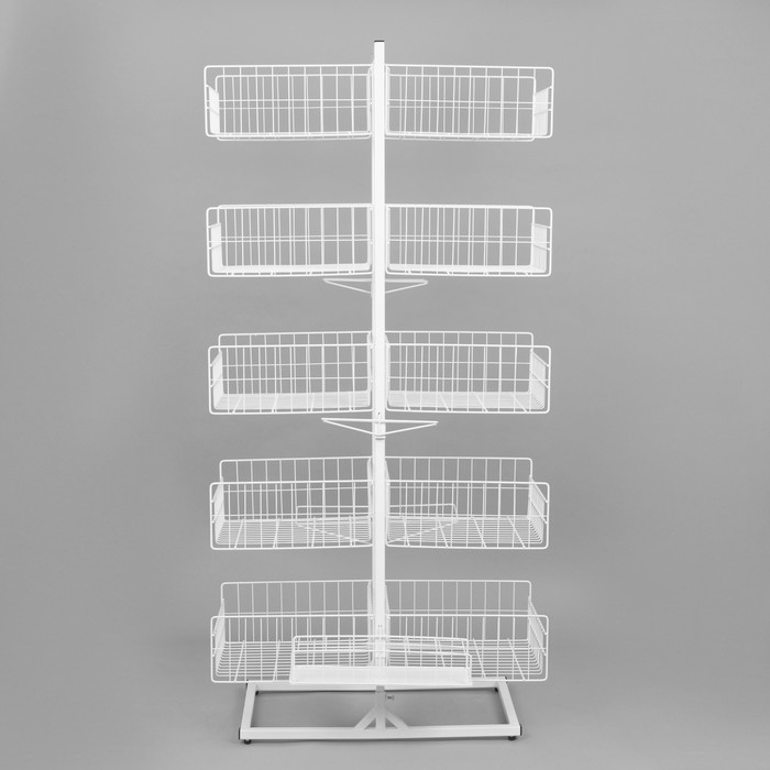 Стойка универсальная «Для зонтов» 10 корзин, металл, 82,5×40×160 см, белый Стойка универсальная «Для зонтов» 10 корзин, металл, 82,5×40×160 см, белый