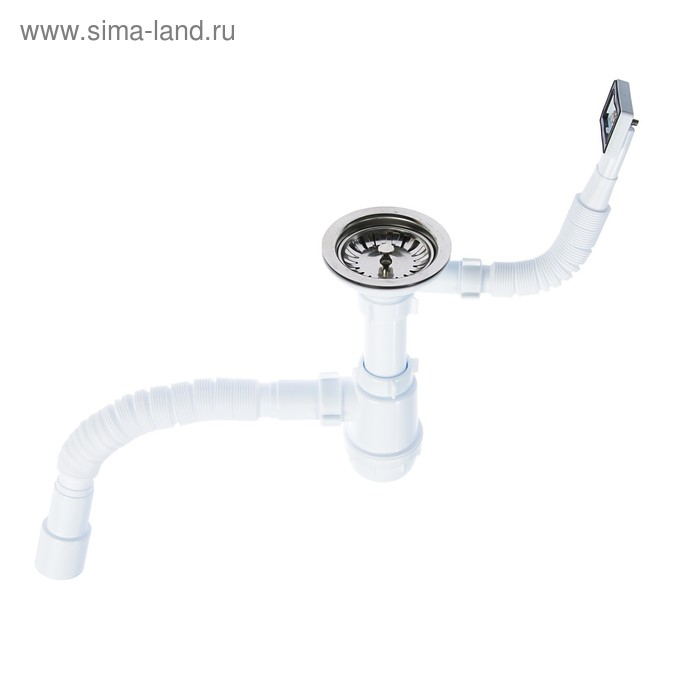 Сифон для мойки Сифон для мойки "АНИ Пласт" Грот A0145SА15, 3 1/2"х40 мм, с прямоуг переливом, с гофрой