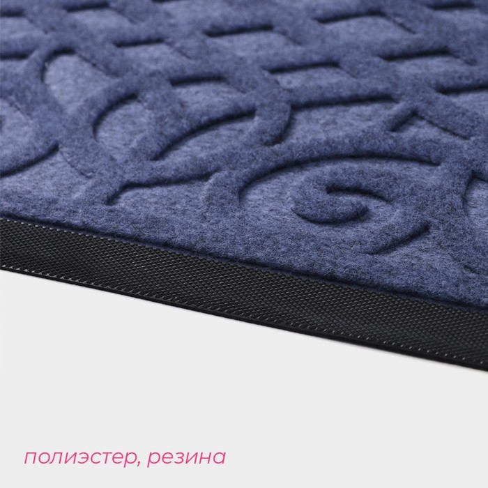 Коврик влаговпитывающий придверный с окантовкой Доляна «Вензель», 45×75 см, цвет МИКС Коврик влаговпитывающий придверный с окантовкой Доляна «Вензель», 45×75 см, цвет МИКС