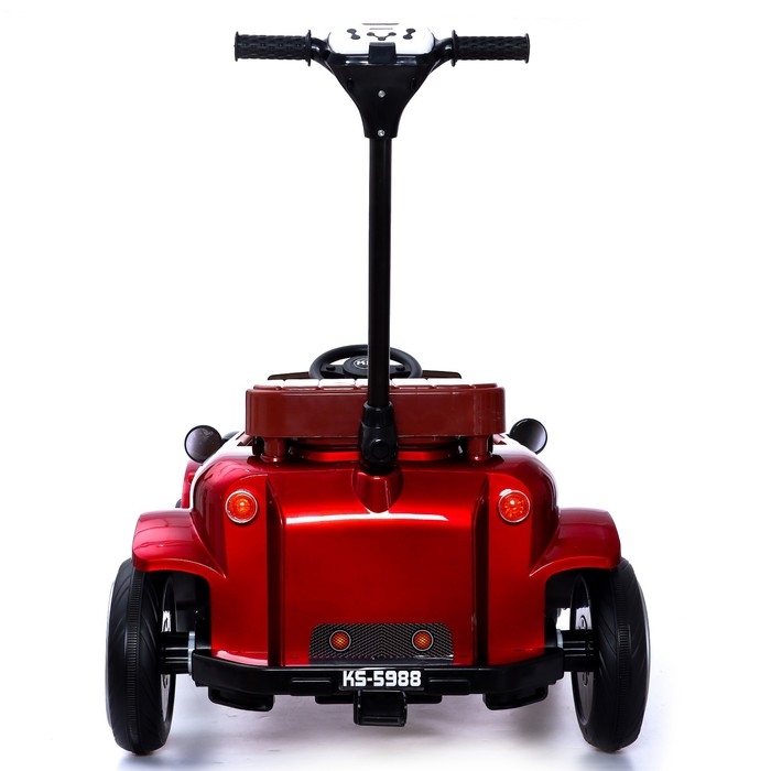 Электромобиль «Ретро», с подставкой для родителя, цвет красный глянец Электромобиль «Ретро», с подставкой для родителя, цвет красный глянец