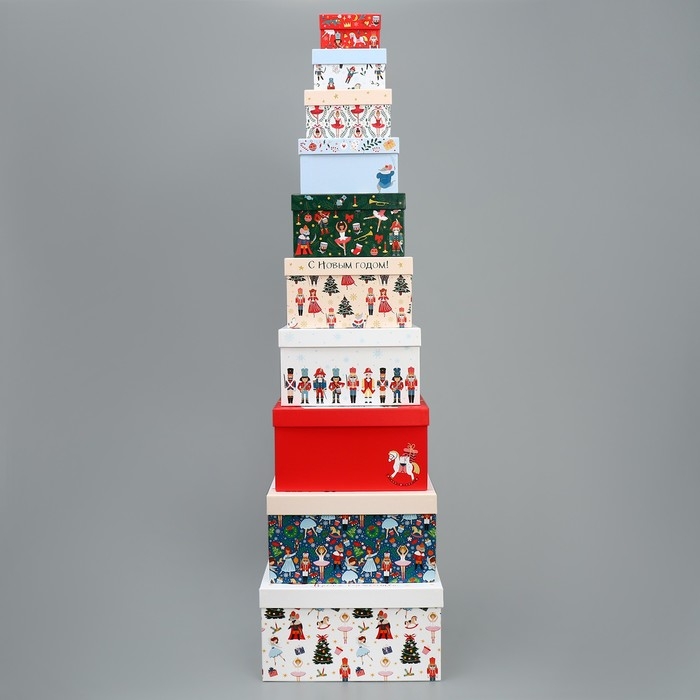 Набор подарочных коробок 10 в 1 «Щелкунчик», 10 х 10 х 6 – 28 х 28 х 15 см, Новый год Набор подарочных коробок 10 в 1 «Щелкунчик», 10 х 10 х 6 – 28 х 28 х 15 см, Новый год