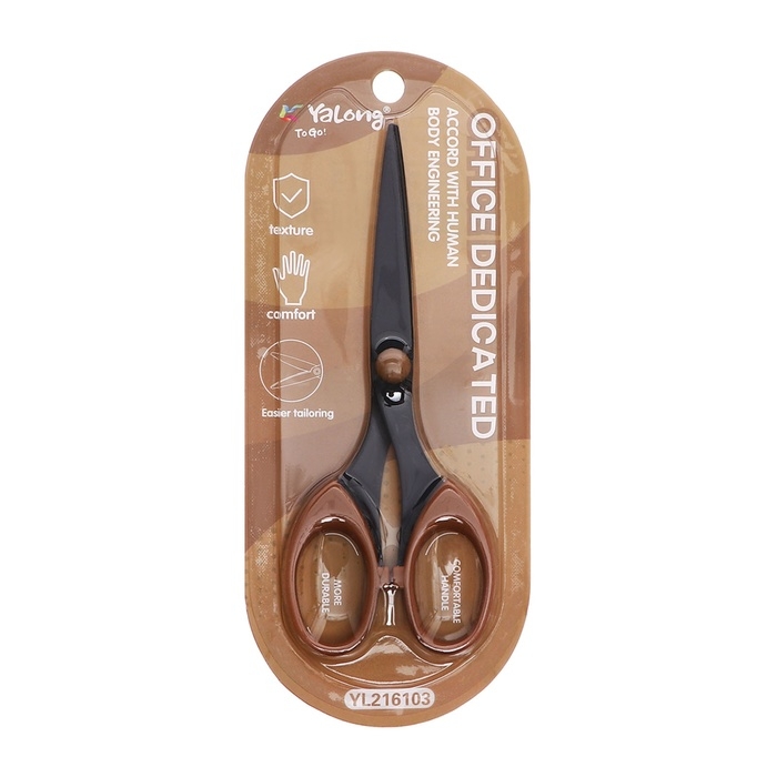 Ножницы канцелярские 15,8 см Офис, черное лезвие, пластиковые ручки, блистер, МИКС Ножницы канцелярские 15,8 см Офис, черное лезвие, пластиковые ручки, блистер, МИКС