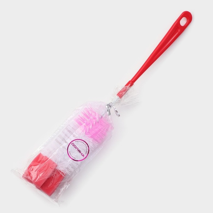 Ёршик для посуды с губкой Доляна, 5×34 см, цвет МИКС Ёршик для посуды с губкой Доляна, 5×34 см, цвет МИКС