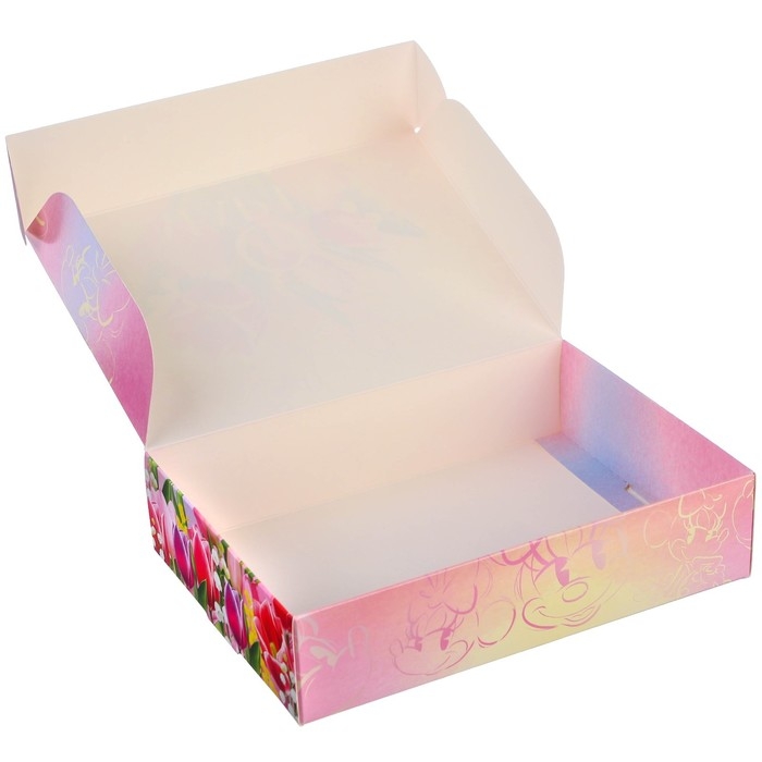 Подарочная коробка, складная Подарочная коробка, складная "8 Марта" 16х23х7.5 см, Минни Маус