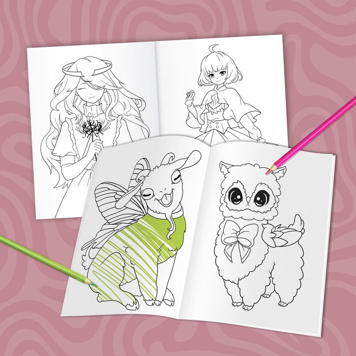 Набор «Очень милые раскраски», А5, 2 шт. по 16 стр., Аниме Набор «Очень милые раскраски», А5, 2 шт. по 16 стр., Аниме