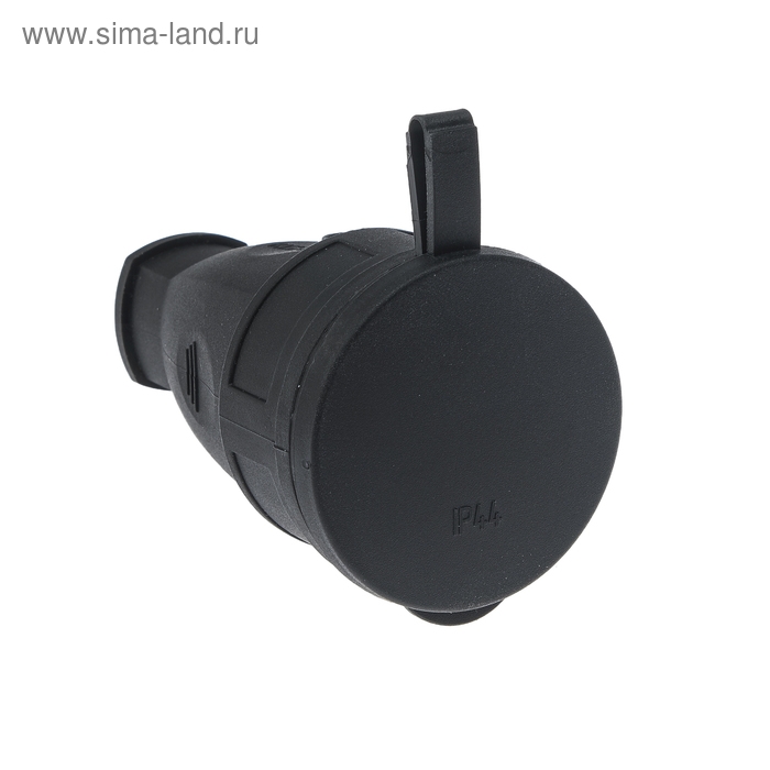 Розетка переносная 16-005, 16 А, 250 В, IP44, с з/к, с заглушкой, каучук, черная Розетка переносная 16-005, 16 А, 250 В, IP44, с з/к, с заглушкой, каучук, черная