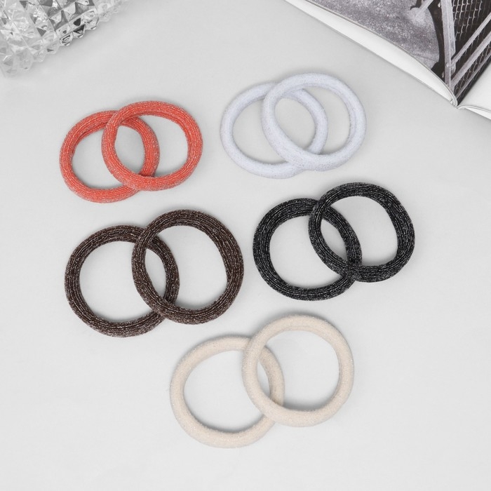 Резинка для волос Резинка для волос "Синди" (набор 10 шт) блеск роскошь, 4,5 см