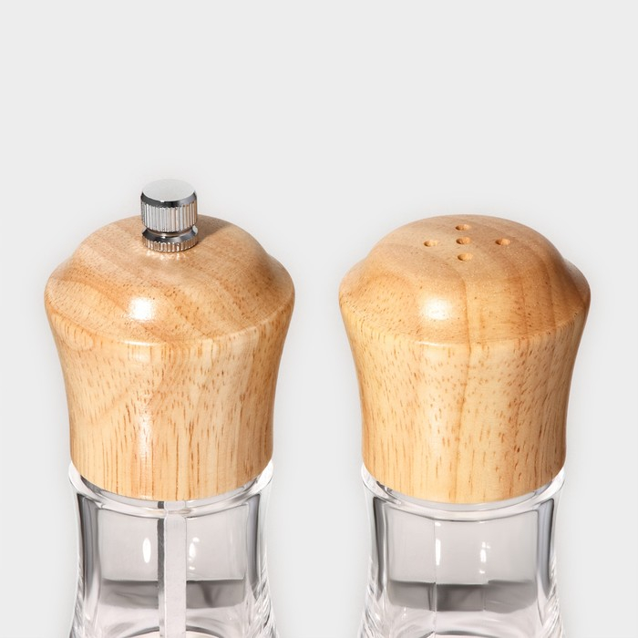 Набор мельниц для специй Доляна, 2 предмета, 10×5×13 см Набор мельниц для специй Доляна, 2 предмета, 10×5×13 см