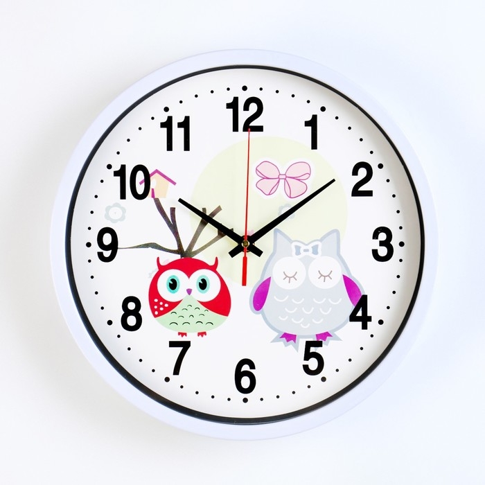 Детские настенные часы Детские настенные часы "Сова", дискретный ход, d-30 см