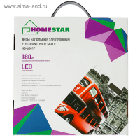 Весы напольные HOMESTAR HS-6001F, электронные, до 180 кг, 1хCR2032, стекло, "Лондон"