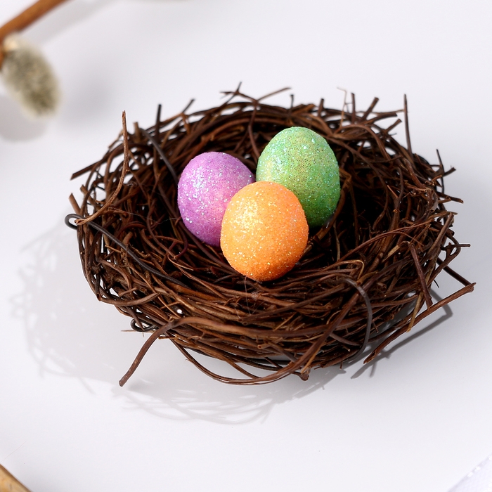 Пасхальный декор Пасхальный декор "Гнездо + 3 яйца"