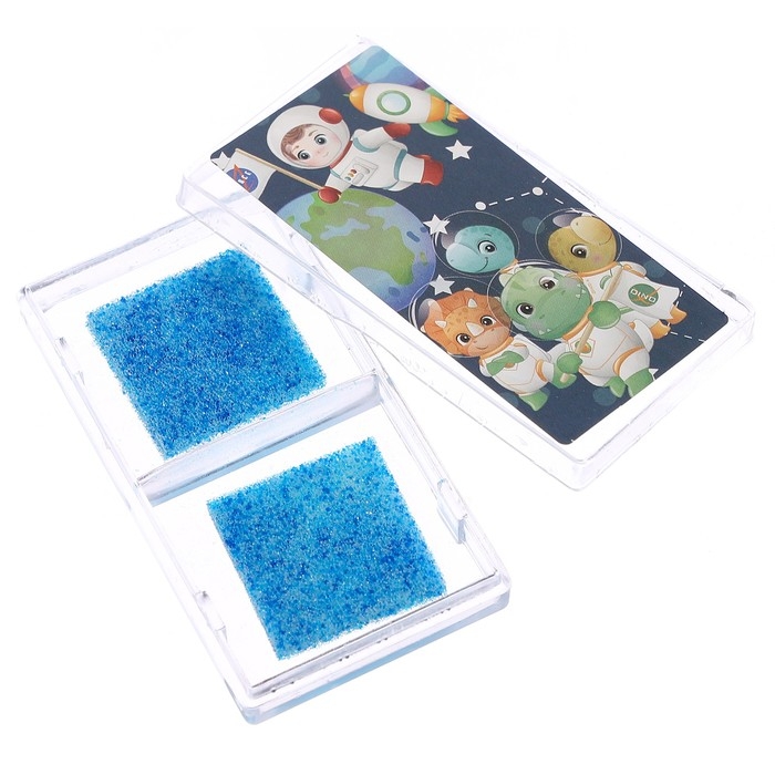 Печать цветная «Динозавры», набор 3 шт., ролик-печать с 2 насадками, штемпельная подушка