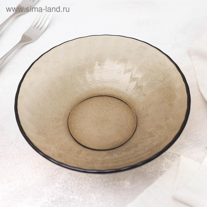 Тарелка глубокая стеклянная Elica, 600 мл, d=18 см, цвет коричневый Тарелка глубокая стеклянная Elica, 600 мл, d=18 см, цвет коричневый