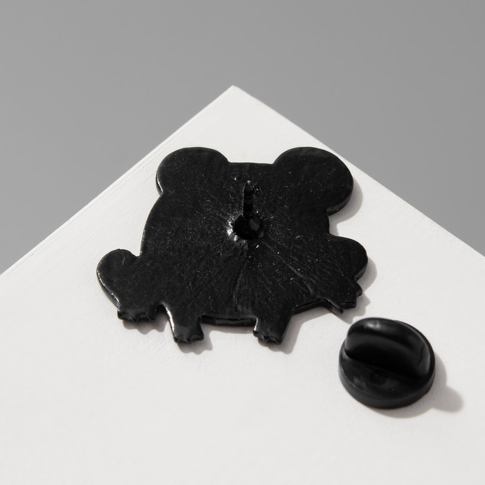 Значок Значок "Лягушка" презрительная, цвет зелёный в чёрном металле