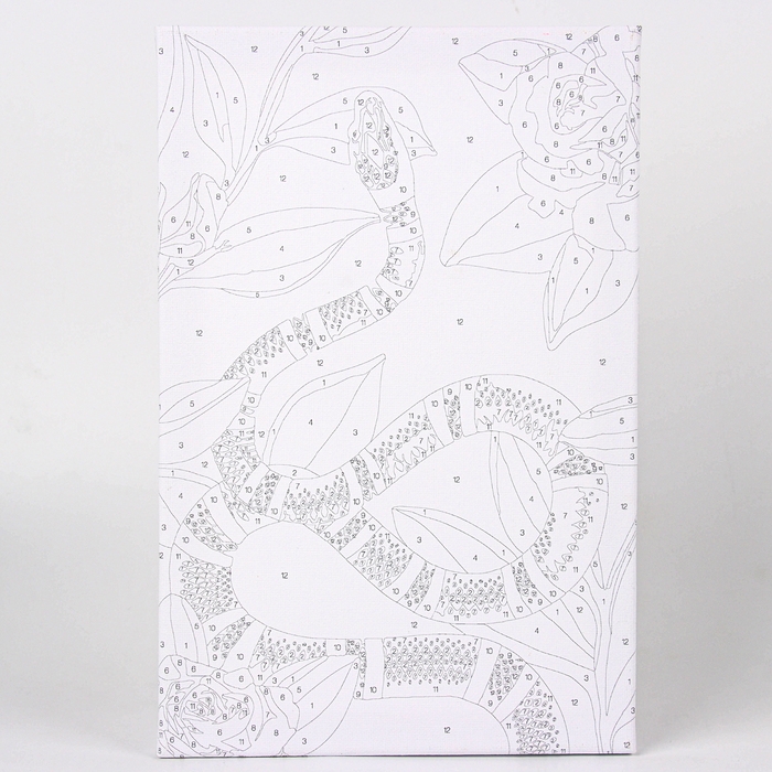 Картина по номерам на холсте с подрамником на новый год «Красная змея», 30 х 20 см, символ года 2025, новогодний набор для творчества Картина по номерам на холсте с подрамником на новый год «Красная змея», 30 х 20 см, символ года 2025, новогодний набор для творчества