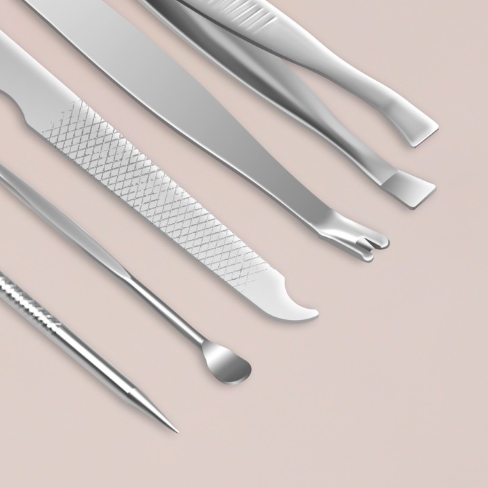 Набор маникюрный «Фактура», 8 предметов, в футляре, цвет МИКС Набор маникюрный «Фактура», 8 предметов, в футляре, цвет МИКС