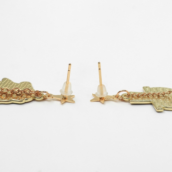 Новый год! Серьги «Новогодние» висячие, пингвин, цветные в золоте Новый год! Серьги «Новогодние» висячие, пингвин, цветные в золоте