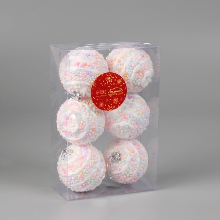 Набор шаров пластик d-6 см, 6 шт Набор шаров пластик d-6 см, 6 шт "Маттео"