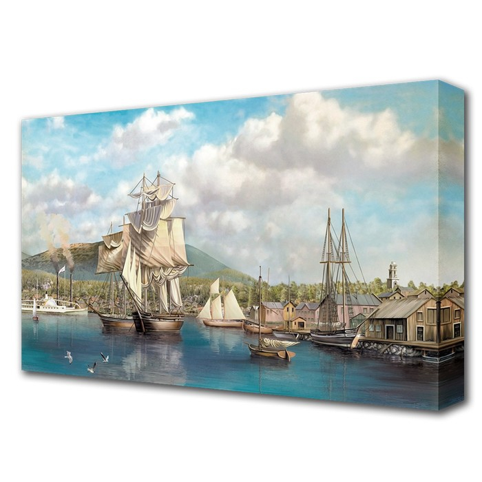Картина на холсте Картина на холсте "Причалившие" 60*100 см