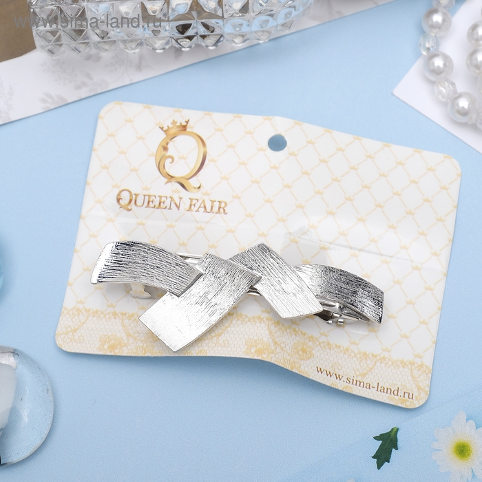 Заколка-автомат для волос Заколка-автомат для волос "Либерти" пересечения, 7 см, серебро