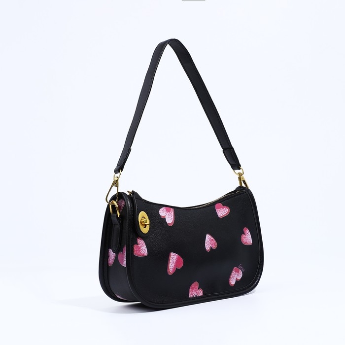 Сумка-багет на молнии, цвет чёрный Сумка-багет на молнии, цвет чёрный