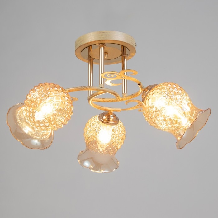 Люстра Люстра "Фрези" 3хЕ27 40Вт золото 54х54х28 см BayerLux