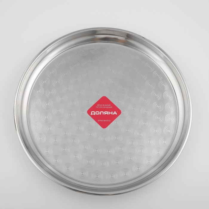 Поднос из нержавеющей стали Доляна «Индия», d=40 см, цвет серебряный Поднос из нержавеющей стали Доляна «Индия», d=40 см, цвет серебряный
