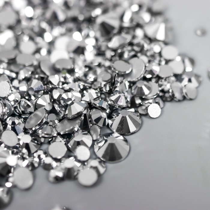 Декор для творчества стекло Декор для творчества стекло "Стразы усечённый конус. Серебристые" d=1,5-6,5 мм набор 1000 шт