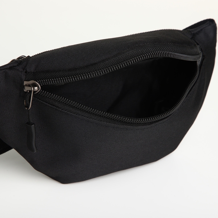 Поясная сумка на молнии, 2 наружных кармана, цвет чёрный Поясная сумка на молнии, 2 наружных кармана, цвет чёрный