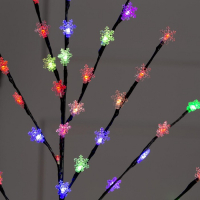 Светодиодный куст «Снежинки» 1.5 м, 84 LED, мигание, 220 В, свечение мульти (RG/RB)