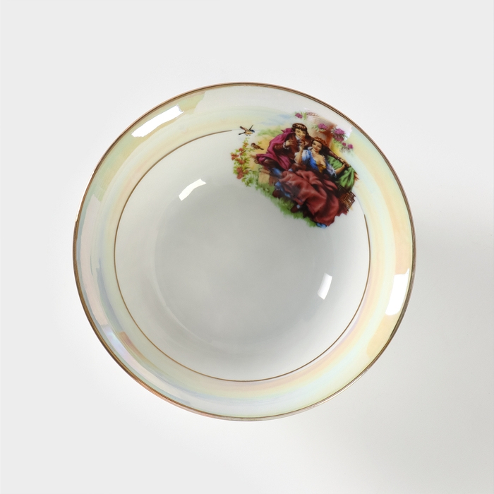 Салатник фарфоровый «Мадонна», 360 мл, d=14,5 см, рисунок микс, цвет белый