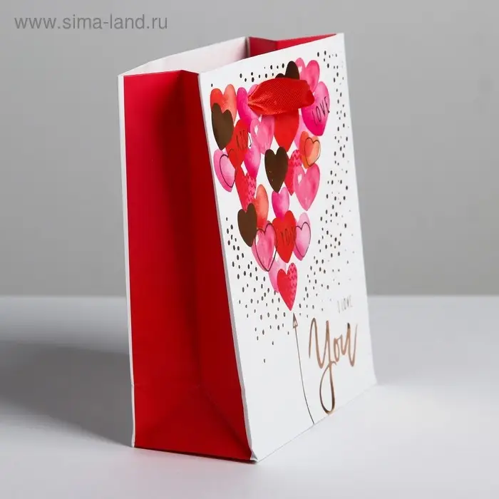 Пакет подарочный ламинированный, упаковка, I love you, S 12 х 15 х 5.5 см Пакет подарочный ламинированный, упаковка, I love you, S 12 х 15 х 5.5 см