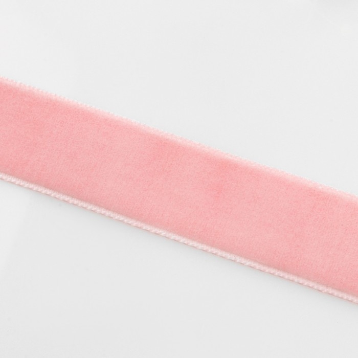 Лента бархатная, 20 мм, 18 ± 1 м, цвет розовый №08