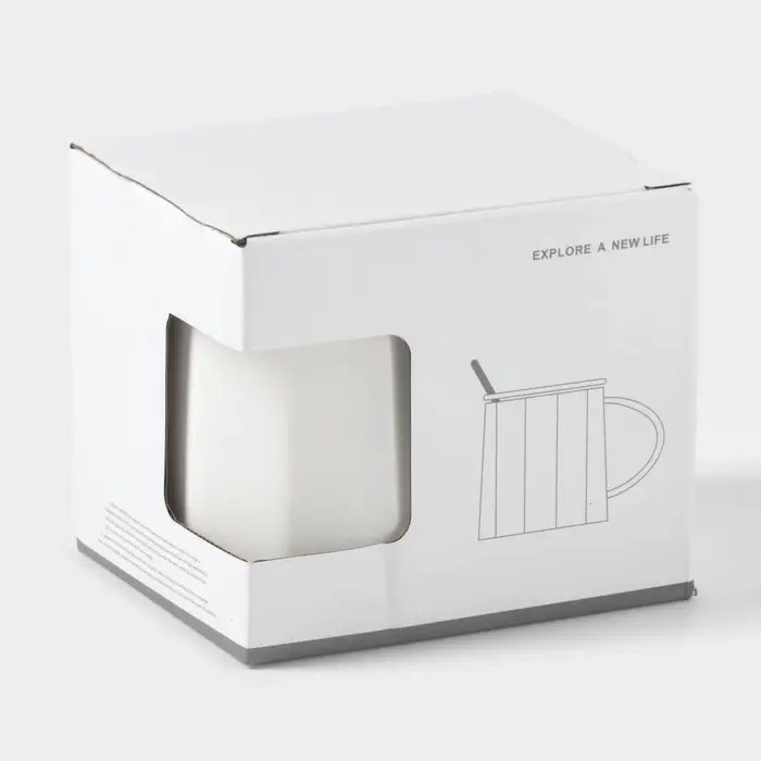 Кружка с ложкой Simple, 350 мл, керамика, белая