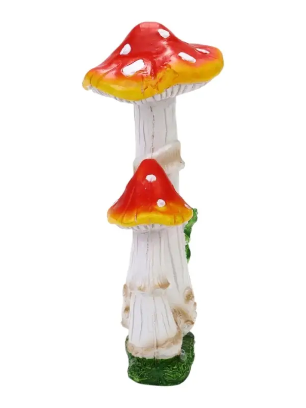 Садовая фигура из полистоуна &laquo;Мухомор с лягушкой&raquo;, 13&times;13&times;32 см
